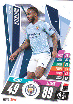 Raheem Sterling Manchester City 2020/21 Topps Match Attax CL #MCI16